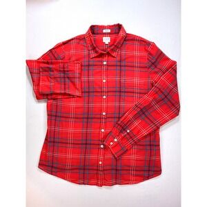 J.Crew Perfect Fit, Button Down Shirt, Red Plaid, Long Sleeve, Sz XL-EUC